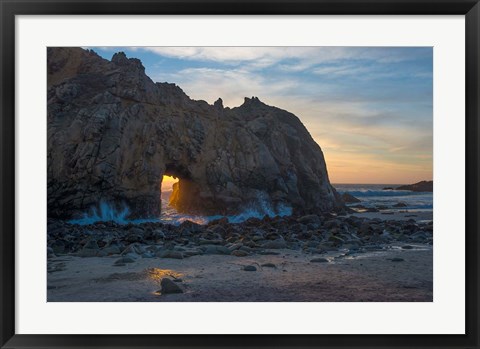 Framed Arch&#39;s Last Light At Pfeiffer Beach Print