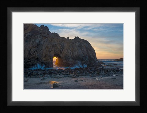 Framed Arch's Last Light At Pfeiffer Beach Print