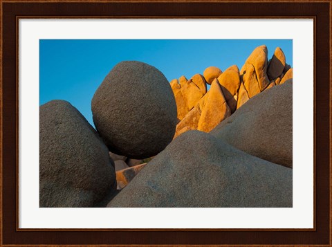 Framed California Joshua Tree National Park Jumbo Rocks At Sunset Print