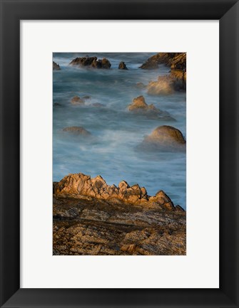 Framed Rocky Crags Of Montana De Oro State Park Print