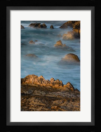 Framed Rocky Crags Of Montana De Oro State Park Print