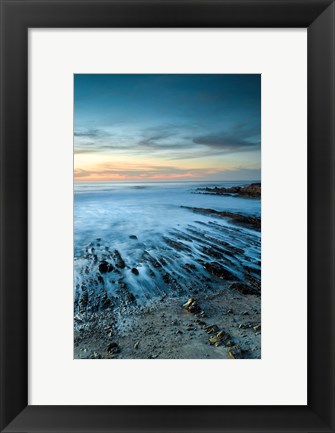 Framed Sunset Coastline Of Montana De Oro State Park Print