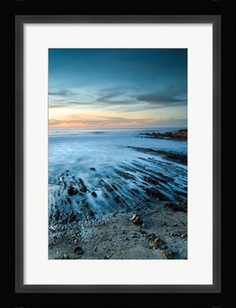 Framed Sunset Coastline Of Montana De Oro State Park Print