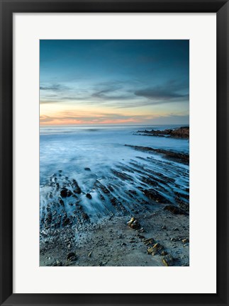 Framed Sunset Coastline Of Montana De Oro State Park Print