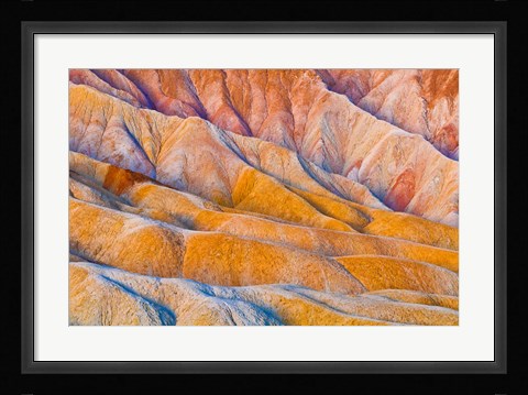 Framed Eroded Hills Below Zabriskie Point Print