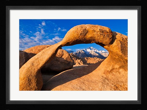 Framed Dawn's Light Through The Mobius Arch Print