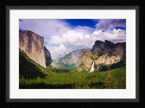 Framed Panoramic View Of Yosemite Valley Print