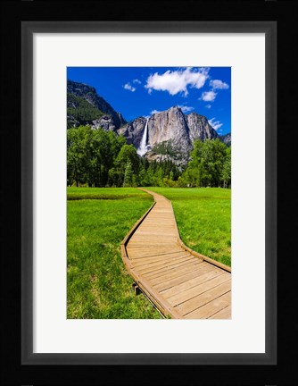 Framed Boardwalk Headed To Yosemite Falls Print