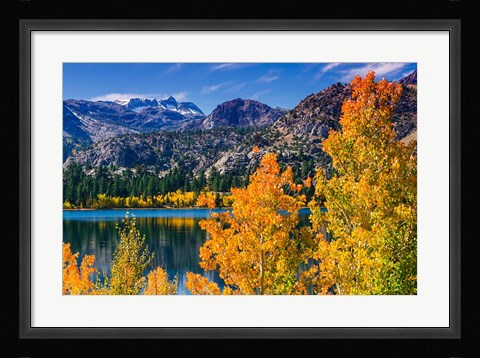 Framed Golden Fall Landscape At June Lake Print