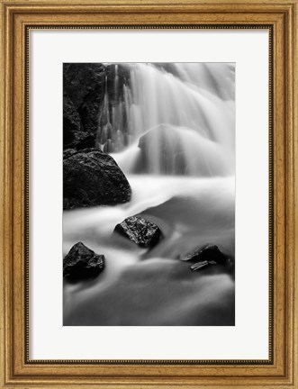 Framed Cascade In Lundy Canyon Print