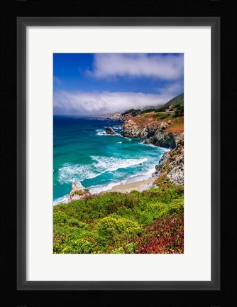Framed Big Sur Coast At Rocky Point Print