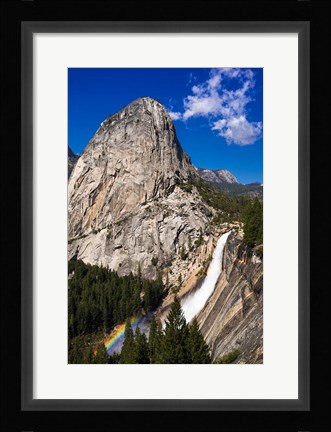 Framed Nevada Fall, Half Dome And Liberty Cap Print