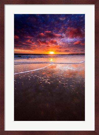 Framed Warm Sunset From Ventura State Beach Print