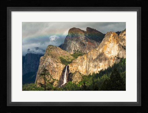 Framed Last Light On Bridalveil Fall, California Print