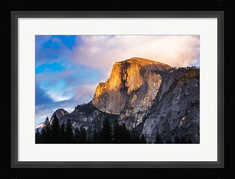 Framed Evening Light On Half Dome, California Print