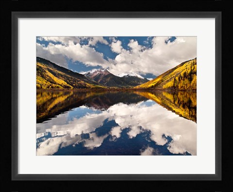 Framed Fall Reflections On Crystal Lake Print