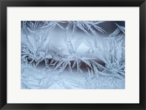 Framed Frost On A Window Print