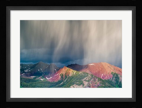 Framed Storm Moving Over Mountains Near Crested Butte, Colorado Print