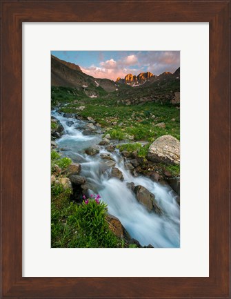 Framed Rocky Mountain Sunset In The American Basin Print