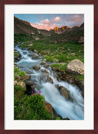 Framed Rocky Mountain Sunset In The American Basin Print