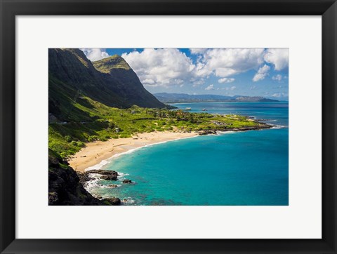 Framed Makapuu Beach, East Oahu, Hawaii Print