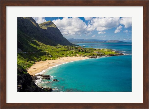 Framed Makapuu Beach, East Oahu, Hawaii Print