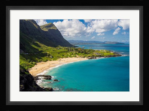Framed Makapuu Beach, East Oahu, Hawaii Print