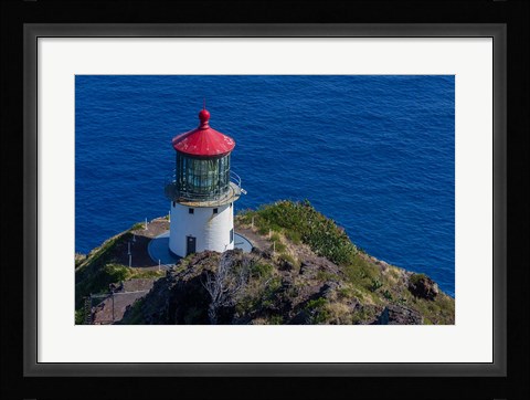 Framed Waimanalo Us Coast Guard Makapuu Point Light, Oahu, Hawaii Print