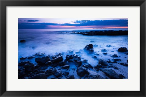 Framed Surf At Dusk, Kailua-Kona, Hawaii Print