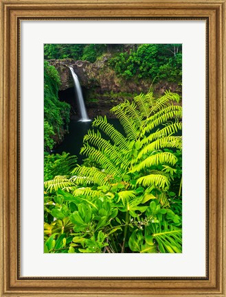 Framed Rainbow Falls, Wailuku River State Park, Hawaii Print