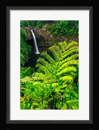 Framed Rainbow Falls, Wailuku River State Park, Hawaii Print