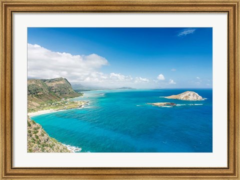 Framed North Shore From Makapu&#39;u Point, Oahu, Hawaii Print