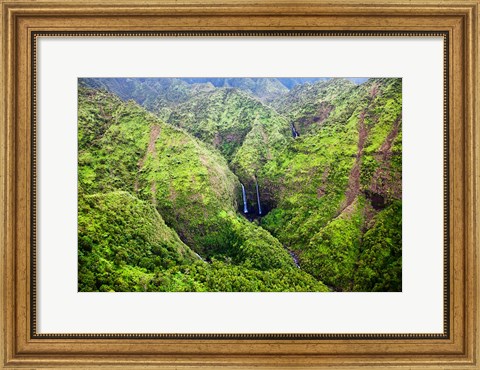 Framed Waterfalls Of Kauai, Hawaii Print