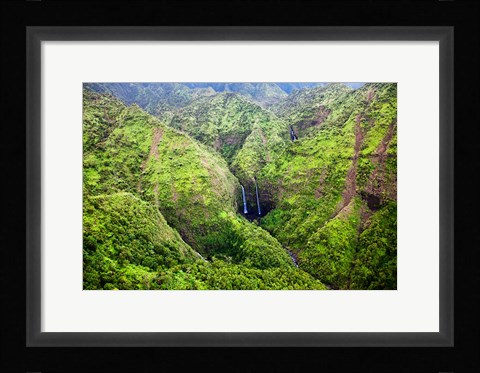 Framed Waterfalls Of Kauai, Hawaii Print