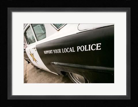 Framed 1950's Police Car Print