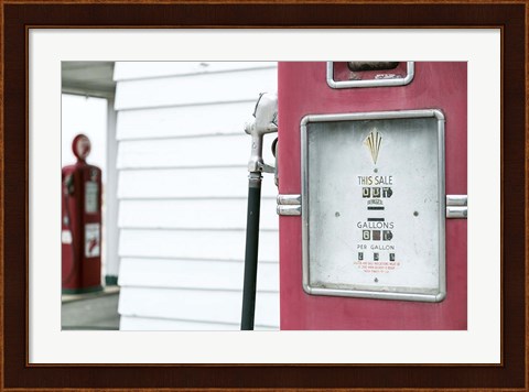 Framed Antique Gas Pump, Route 66 Print