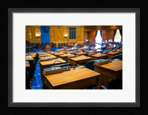 Framed Chamber Of The Statehouse Of Representatives, Boston Print
