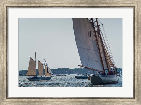 Framed Schooners Sailling, Massachusetts Print