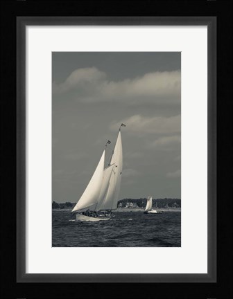 Framed Annual Schooner Festival, Gloucester (BW) Print