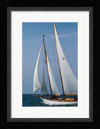 Framed Schooner #22 Sailing, Massachusetts Print