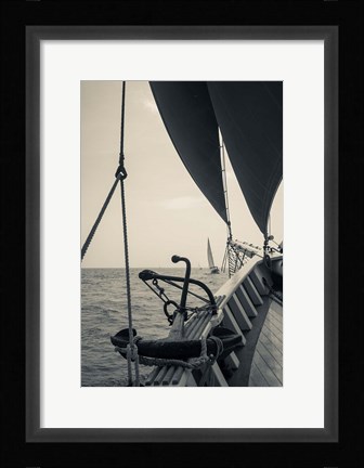 Framed Annual Schooner Festival, Anchor, Massachusetts (BW) Print