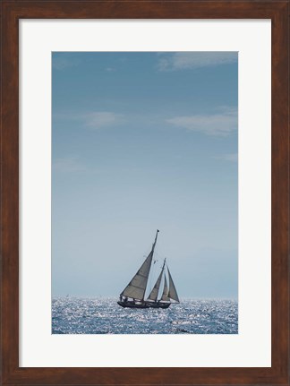 Framed Single Schooner In Cape Ann, Massachusetts Print