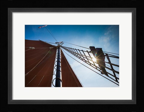 Framed Tall Schooner Rigging, Cape Ann, Massachusetts Print