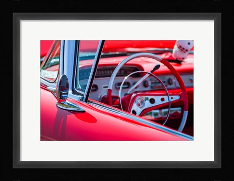 Framed Classic Interior At An Antique Car Show Print