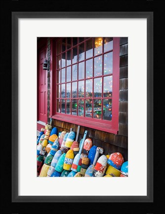 Framed Christmas Tree And Lobster Buoys, Massachusetts Print