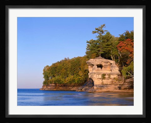 Framed Chapel Rock Overlooks Lake Superior Print