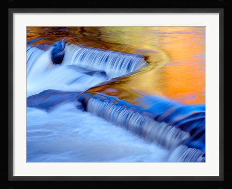 Framed Water Reflecting Fall Foliage, Ontonagon River Print