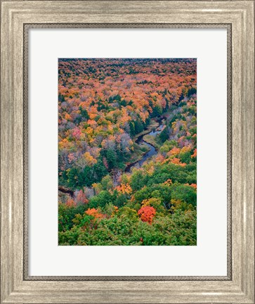 Framed Big Carp River, Porcupine Mountains Wilderness State Park, Michigan Print