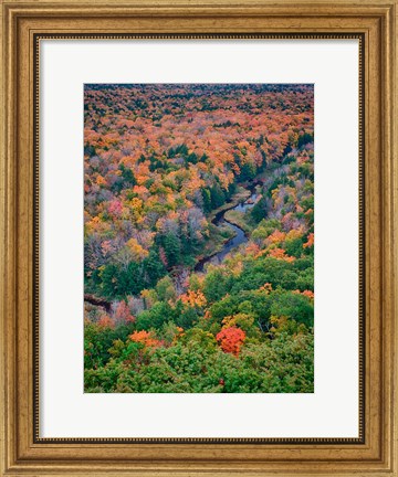 Framed Big Carp River, Porcupine Mountains Wilderness State Park, Michigan Print