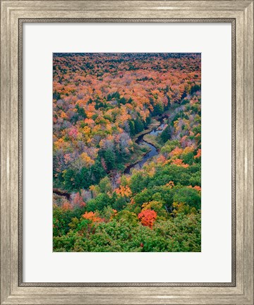 Framed Big Carp River, Porcupine Mountains Wilderness State Park, Michigan Print